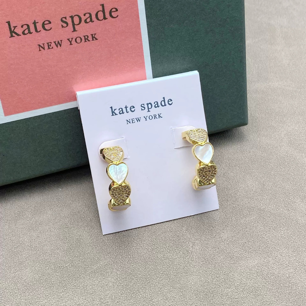 kate spade Shell Heart Patchwork Design Earrings